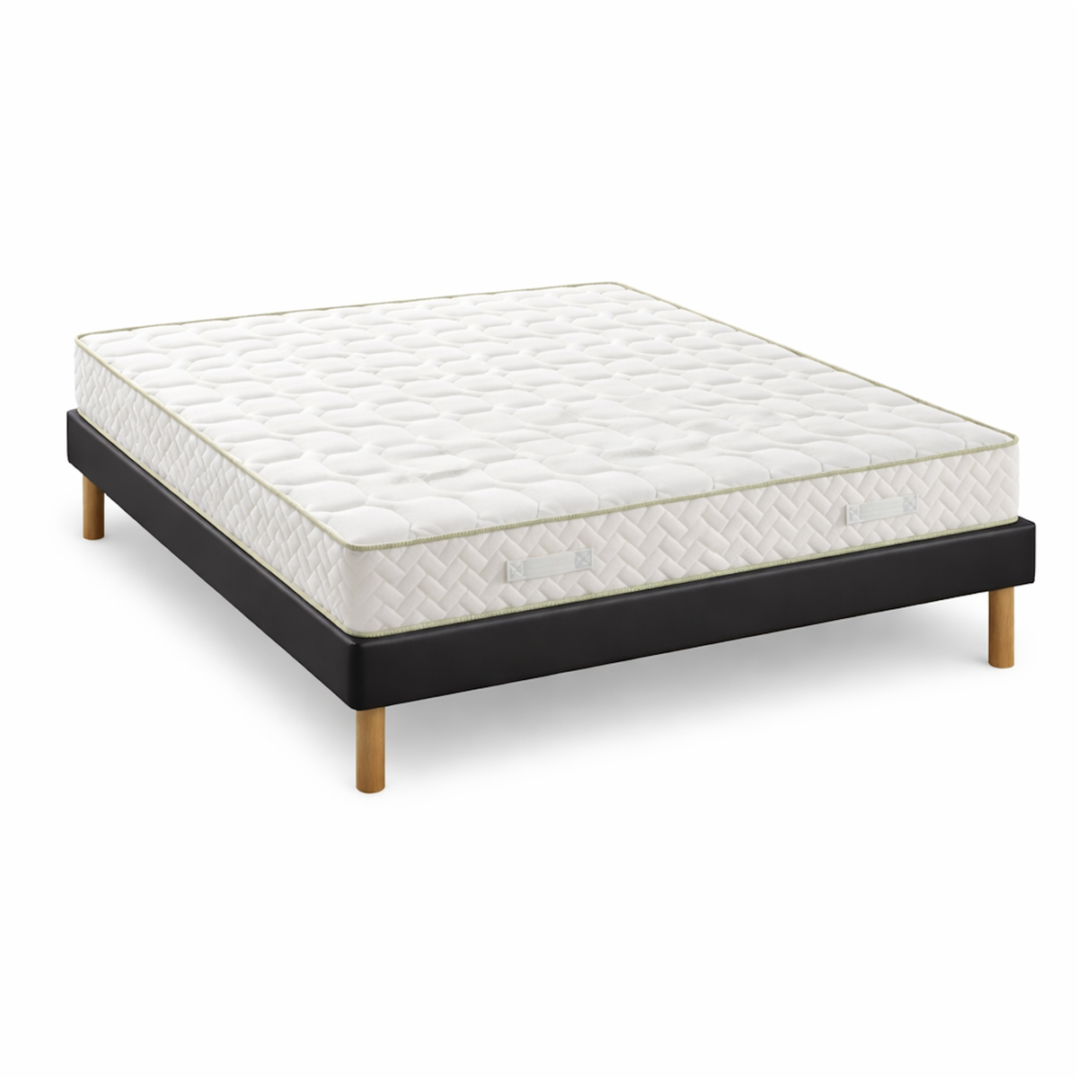 NUITS D'OR Ensemble Sommier Tapissier et Matelas 2 Faces Couchage