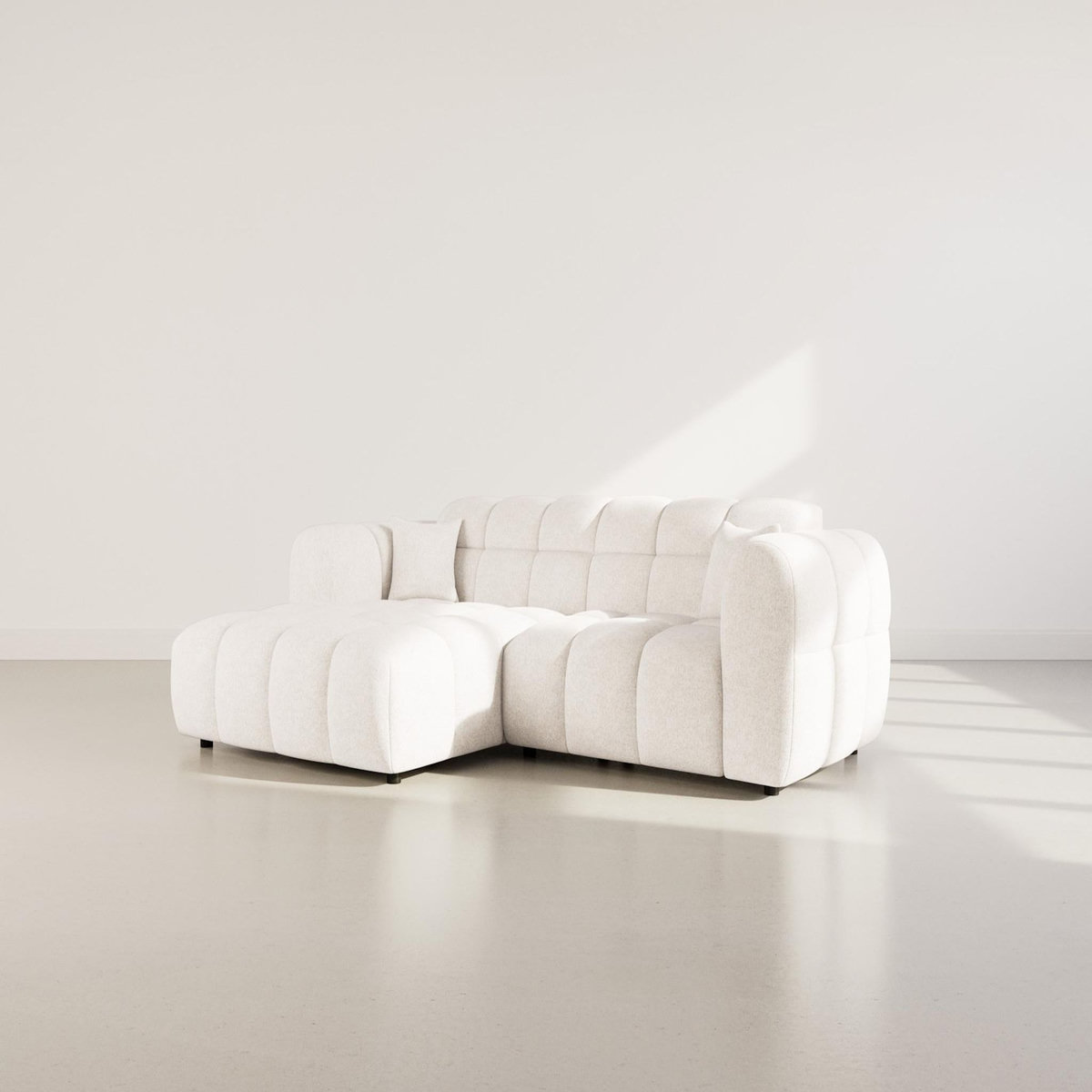 LISA DESIGN Mini ray - canapé d'angle gauche 4 places en tissu texturé