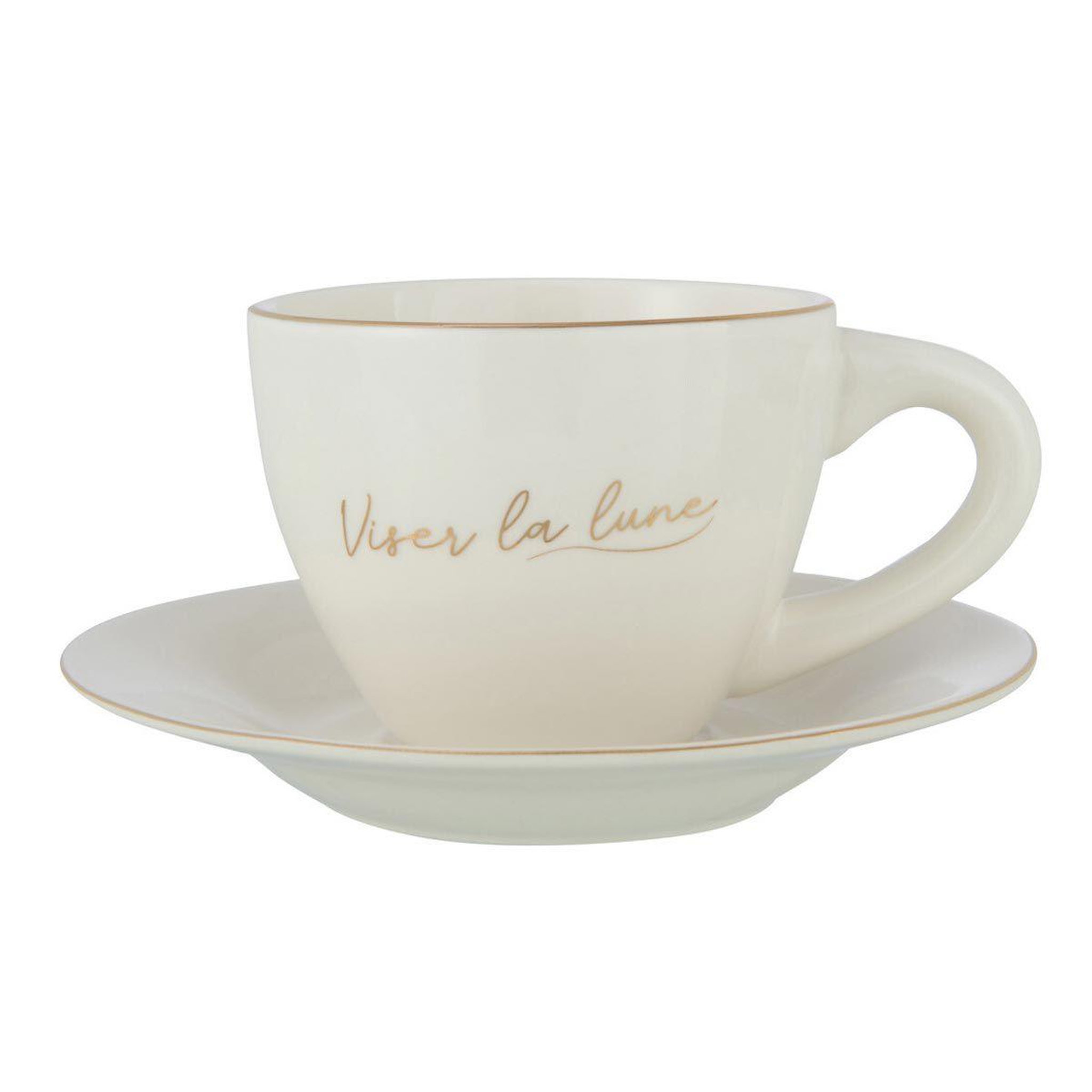 Voir la diapositive 2 : J-LINE Lot de 3 tasses & 3 sous-tasses  ilene  21cl blanc