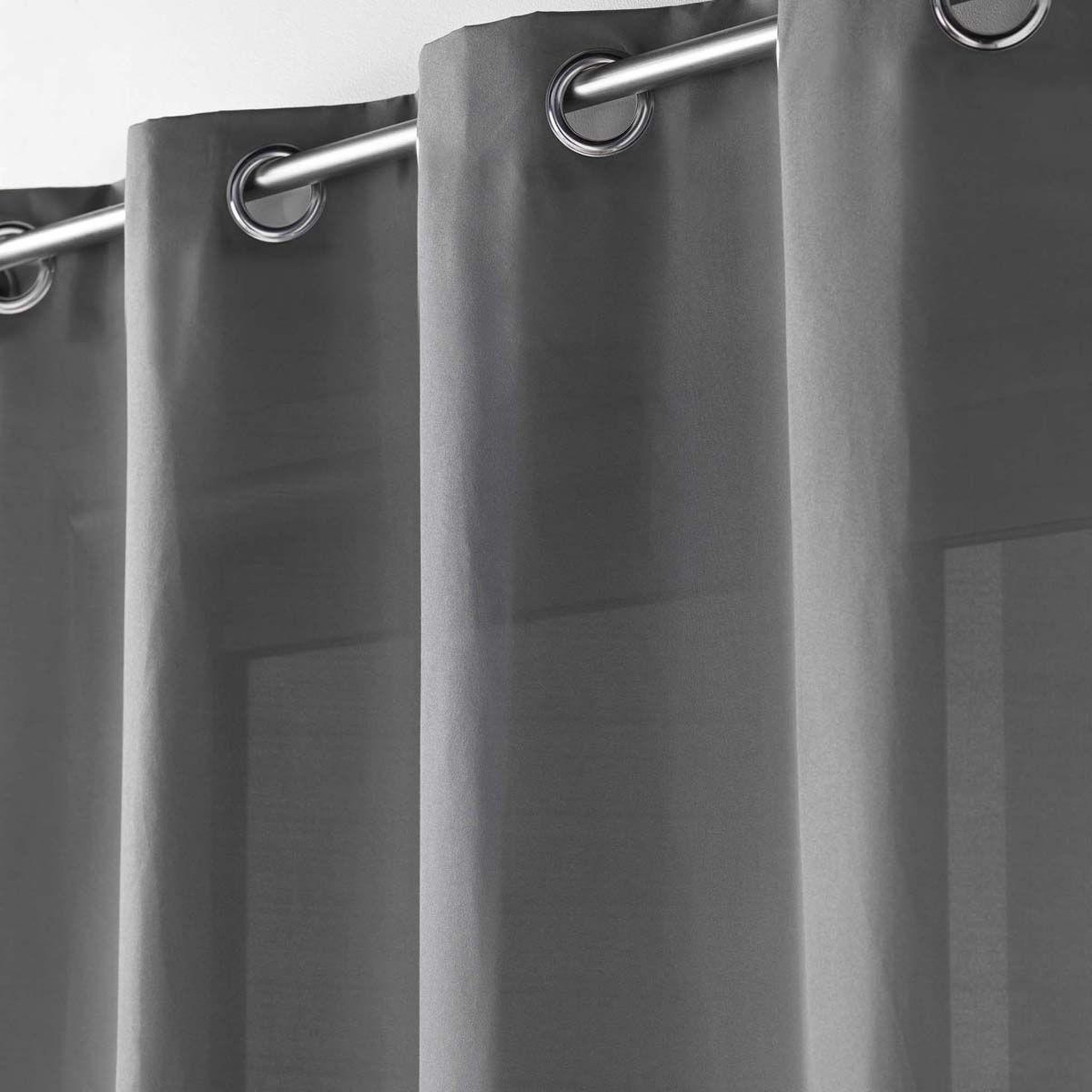 Voir la diapositive 2 : Douceur d'Intérieur Rideau à oeillets  absolu  140x260cm anthracite