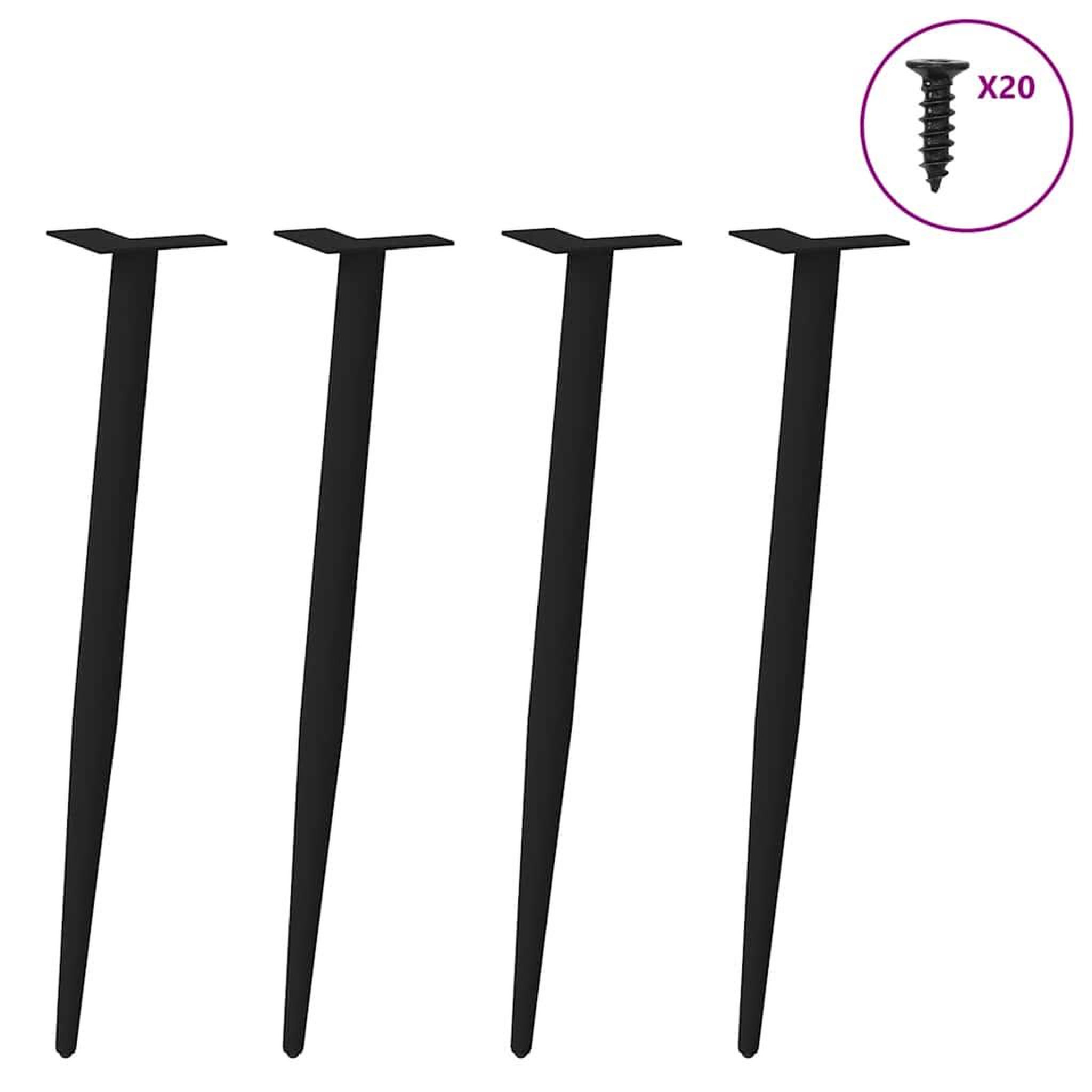 Voir la diapositive 3 : VIDAXL Pieds de table basse forme conique 4 pcs noir 72-73 cm acier
