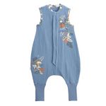 Petit Béguin Turbulette d'été en gaze de coton avec pieds retroussables Bello. Coloris disponibles : Bleu