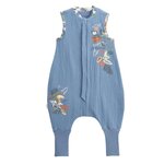 Petit Béguin Turbulette d'été en gaze de coton avec pieds retroussables Bello. Coloris disponibles : Bleu