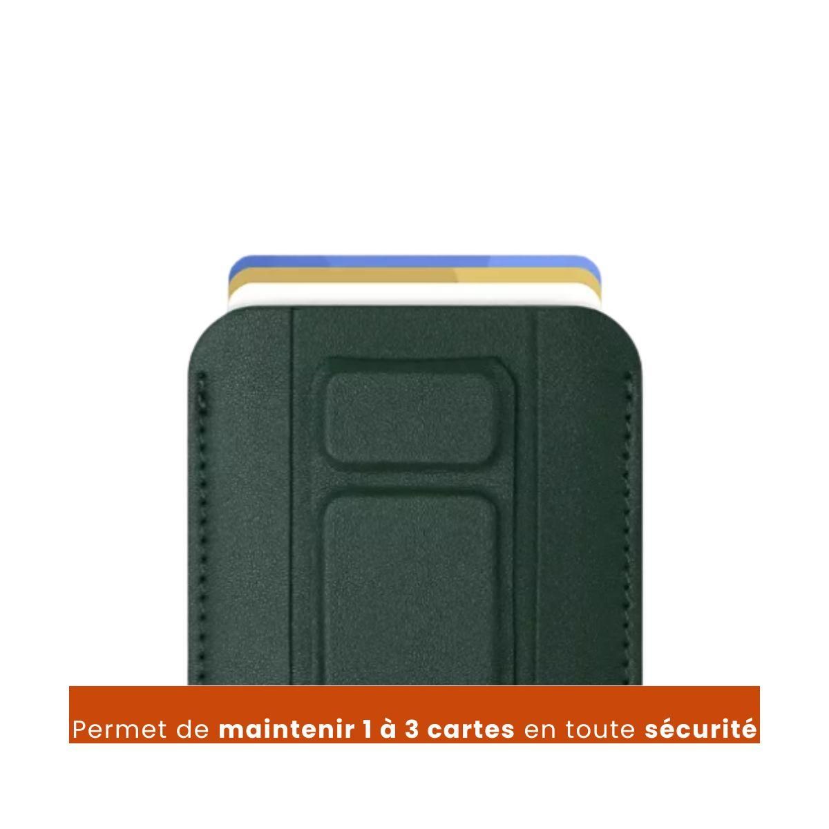 ADEQWAT Porte-cartes Magnétique avec support Vert