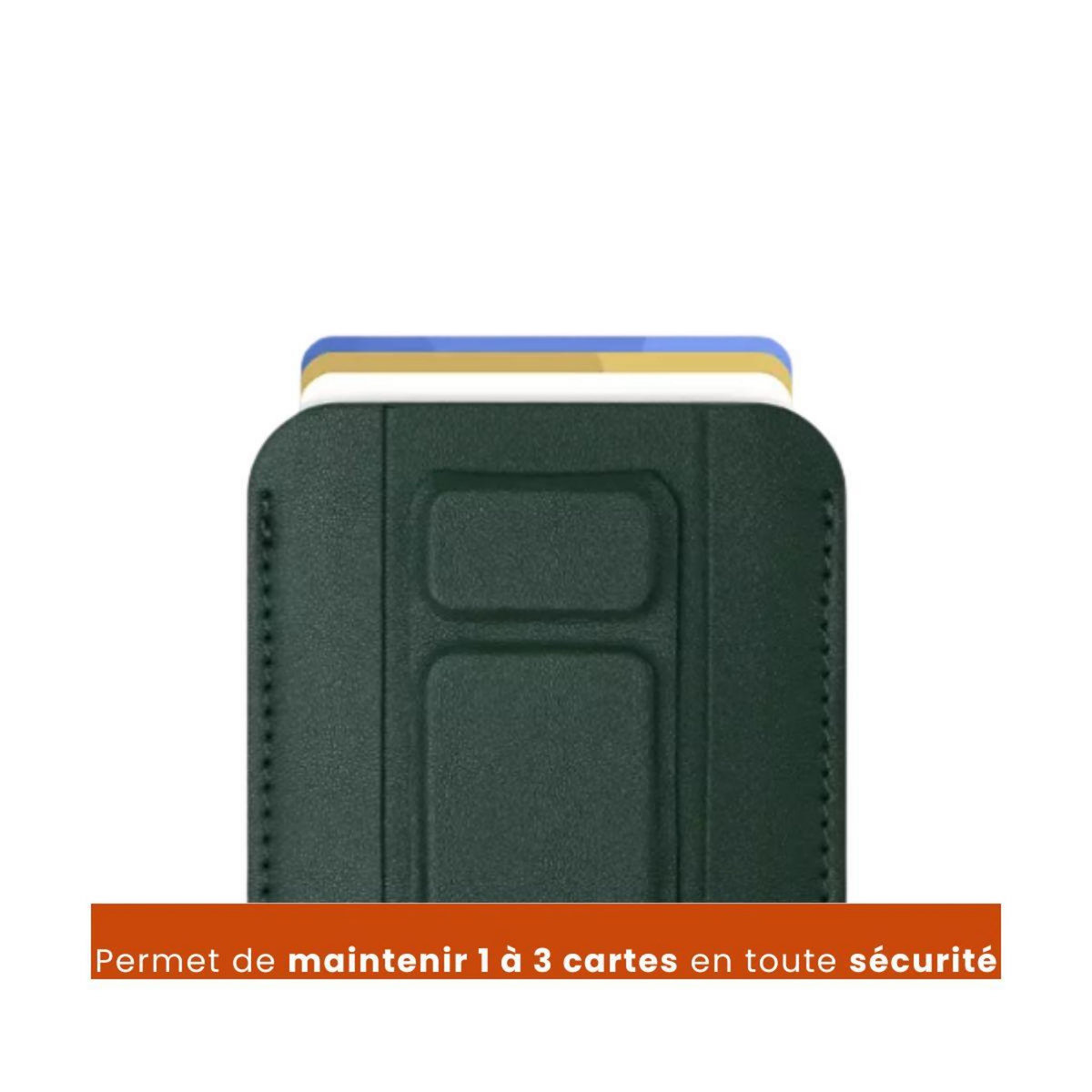 ADEQWAT Porte-cartes Magnétique avec support Vert