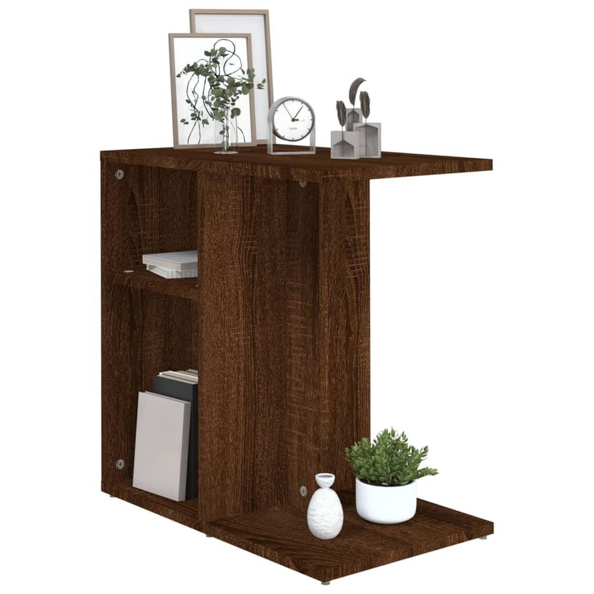 Voir la diapositive 4 : VIDAXL Table d'appoint Chene marron 50x30x50 cm Bois d'ingenierie