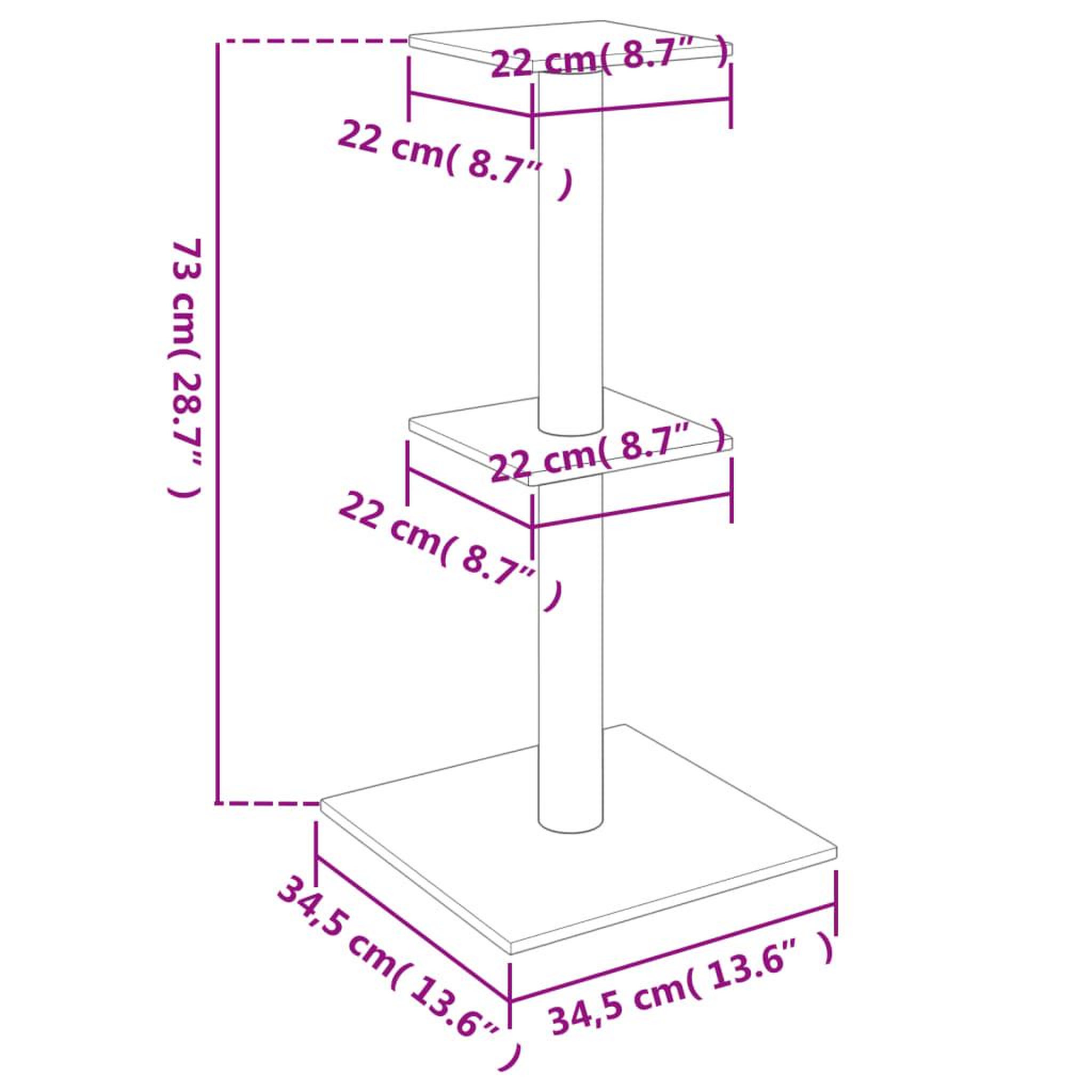 Voir la diapositive 5 : VIDAXL Arbre a chat avec griffoirs en sisal gris fonce 73 cm