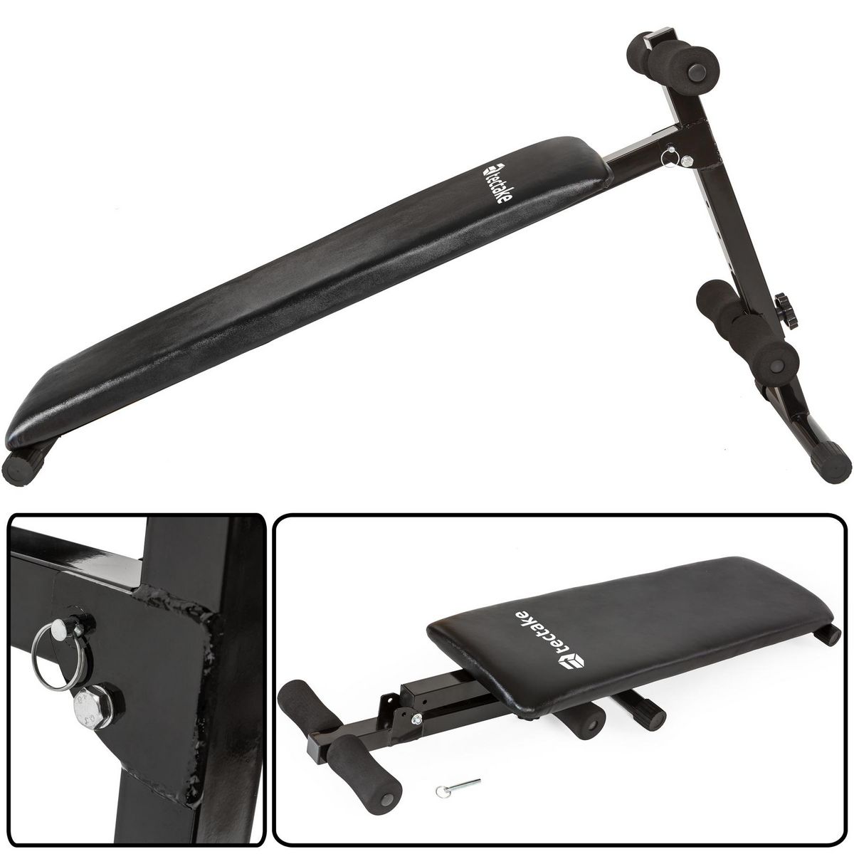 tectake Banc de musculation réglable sur 5 positions noir