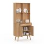 Voir la diapositive 4 : ID MARKET Buffet de cuisine 80 CM ROMIE 2 portes + tiroir effet lattes tasseau de bois