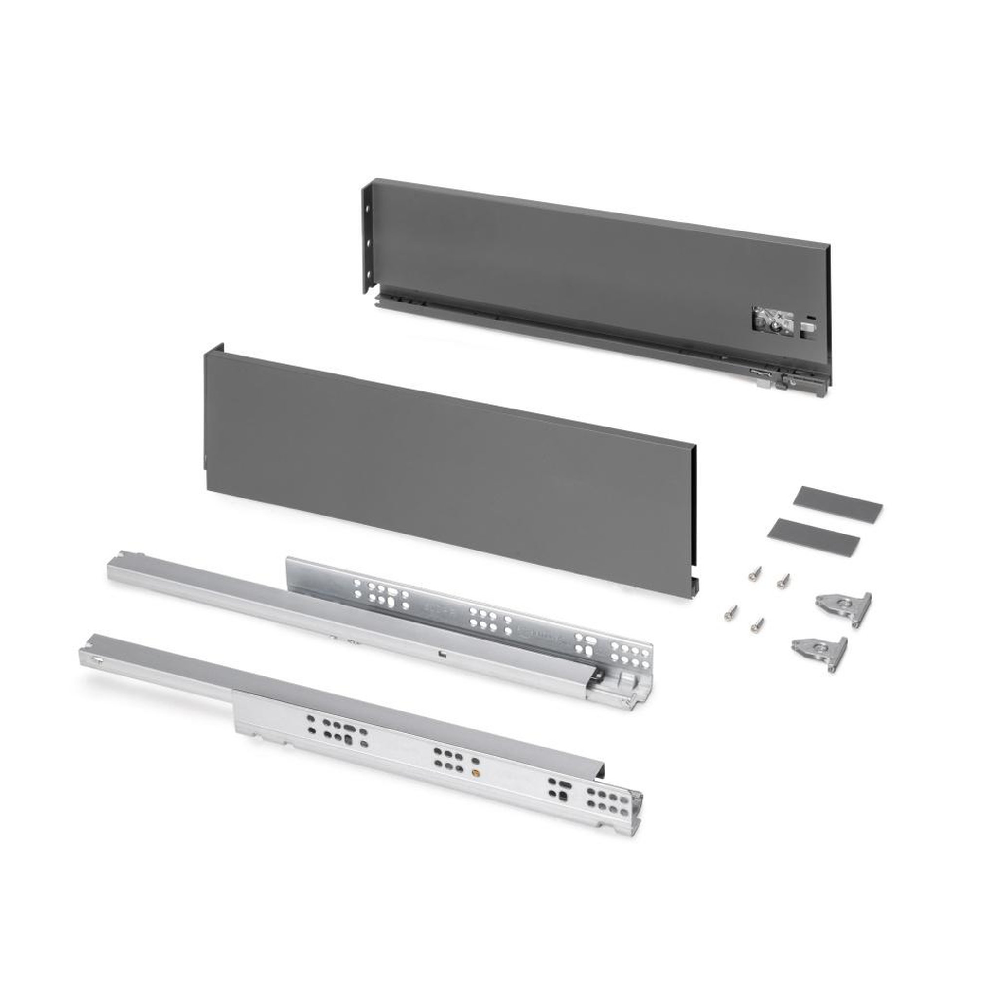 EMUCA SRL Tiroir extérieur Protone 30kg  -  coulisses à sortie totale et fermeture amortie -  hauteur 131mm -  profondeur 500mm -  Acier -  Gris anthracite