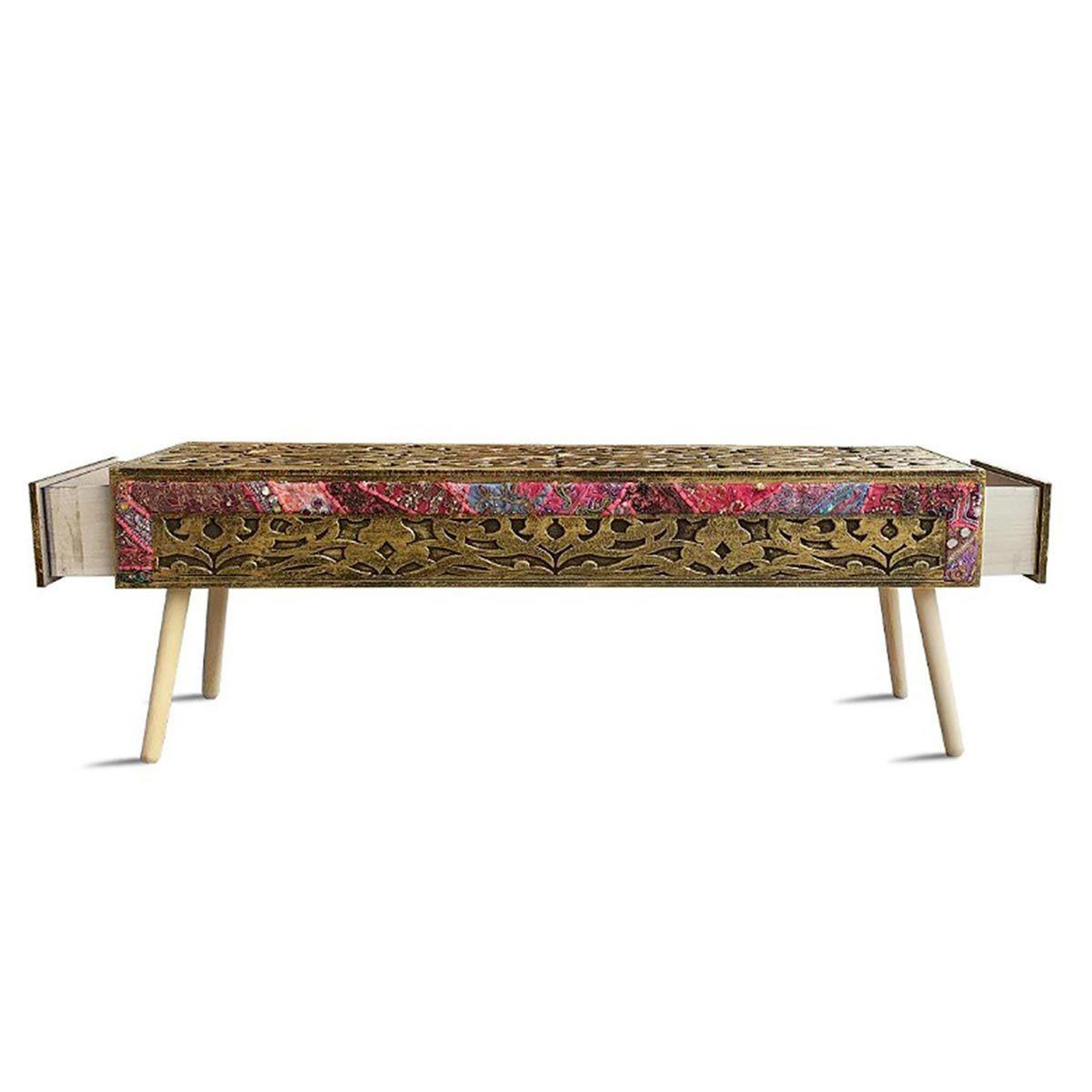 Voir la diapositive 3 : Paris Prix Banc 2 tiroirs  jodipa  140cm bronze & multicolore