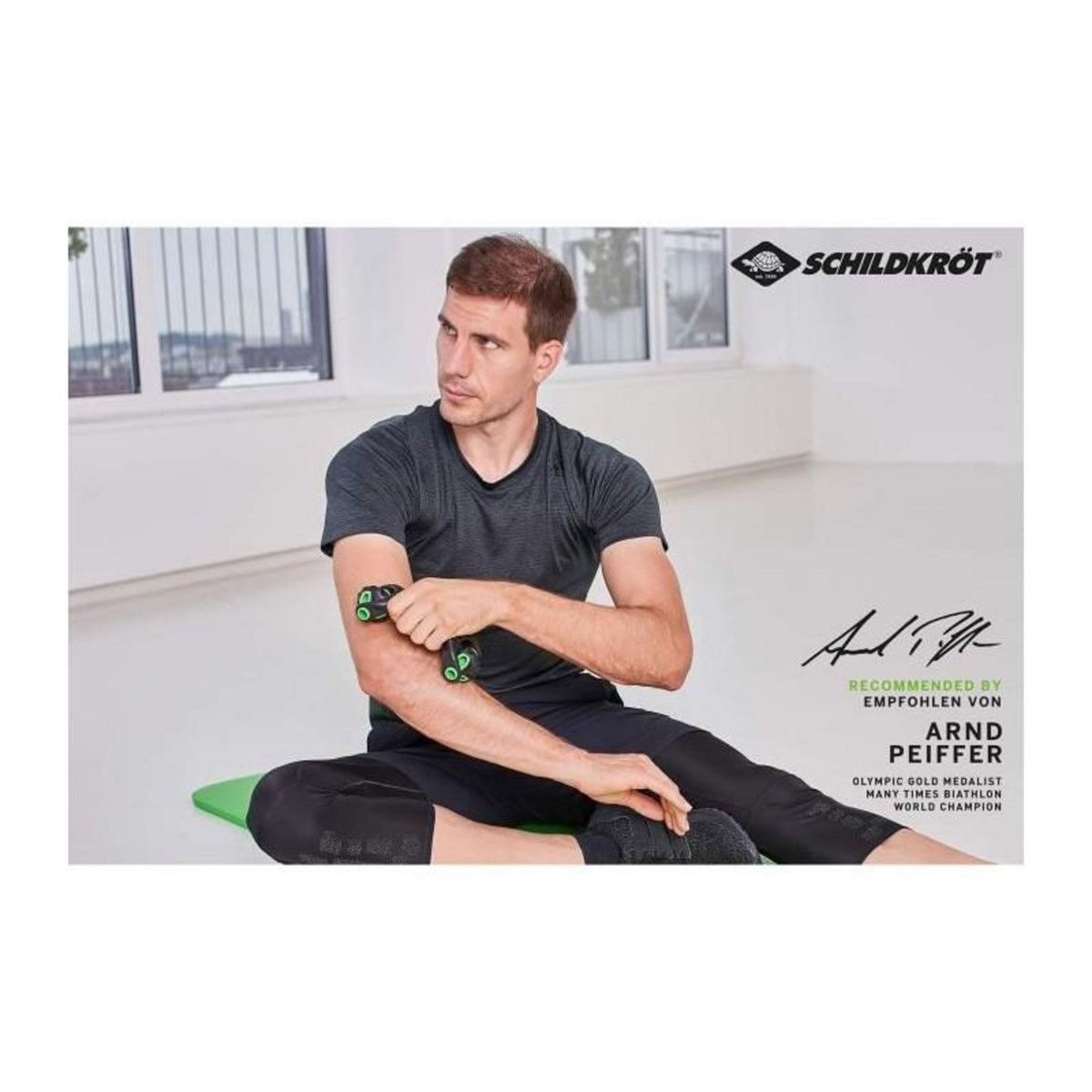 SCHILDKROT Schildkröt Fitness rouleau de massage 19 cm en polypropylene noir/vert