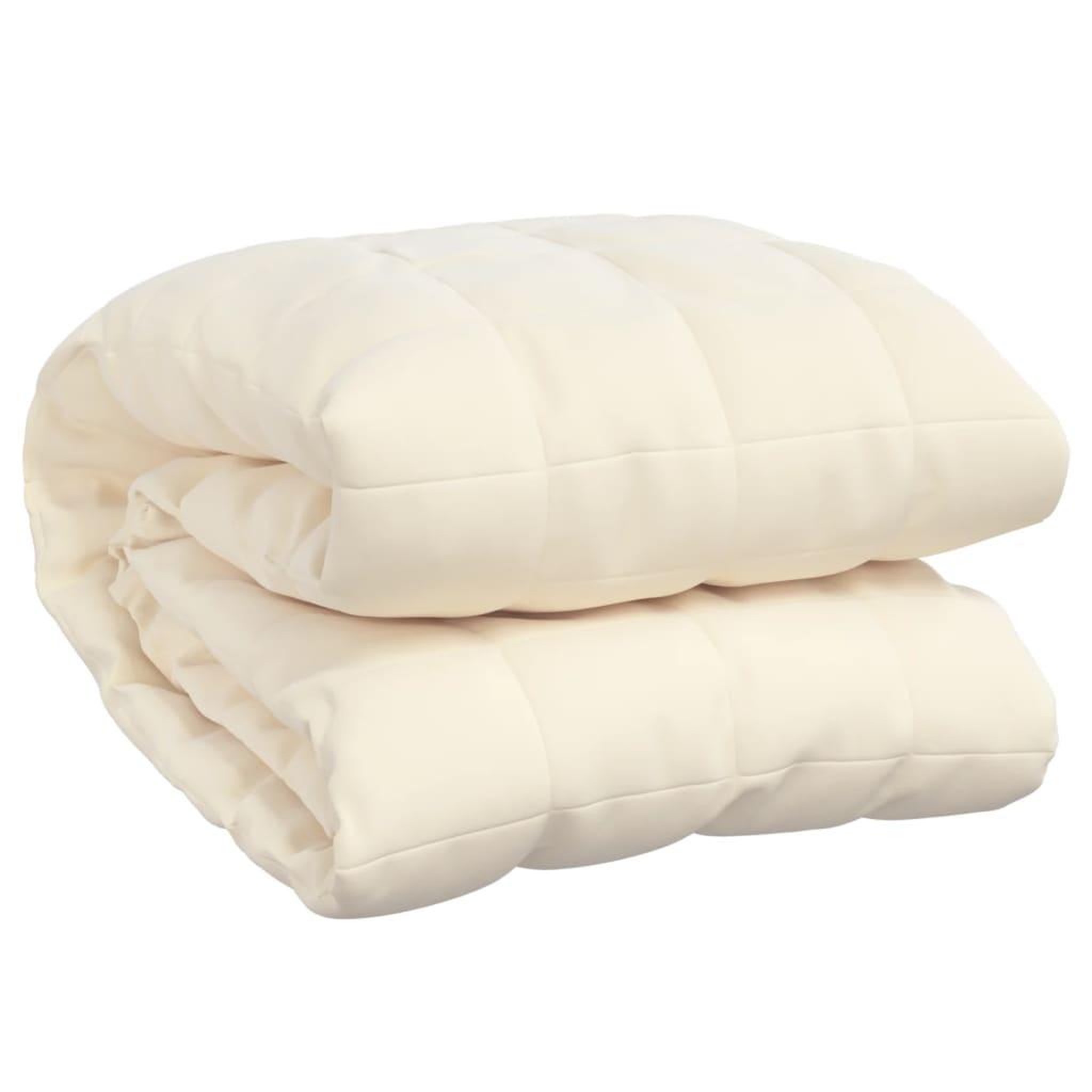 Voir la diapositive 2 : VIDAXL Couverture lestee Creme clair 155x220 cm 7 kg Tissu