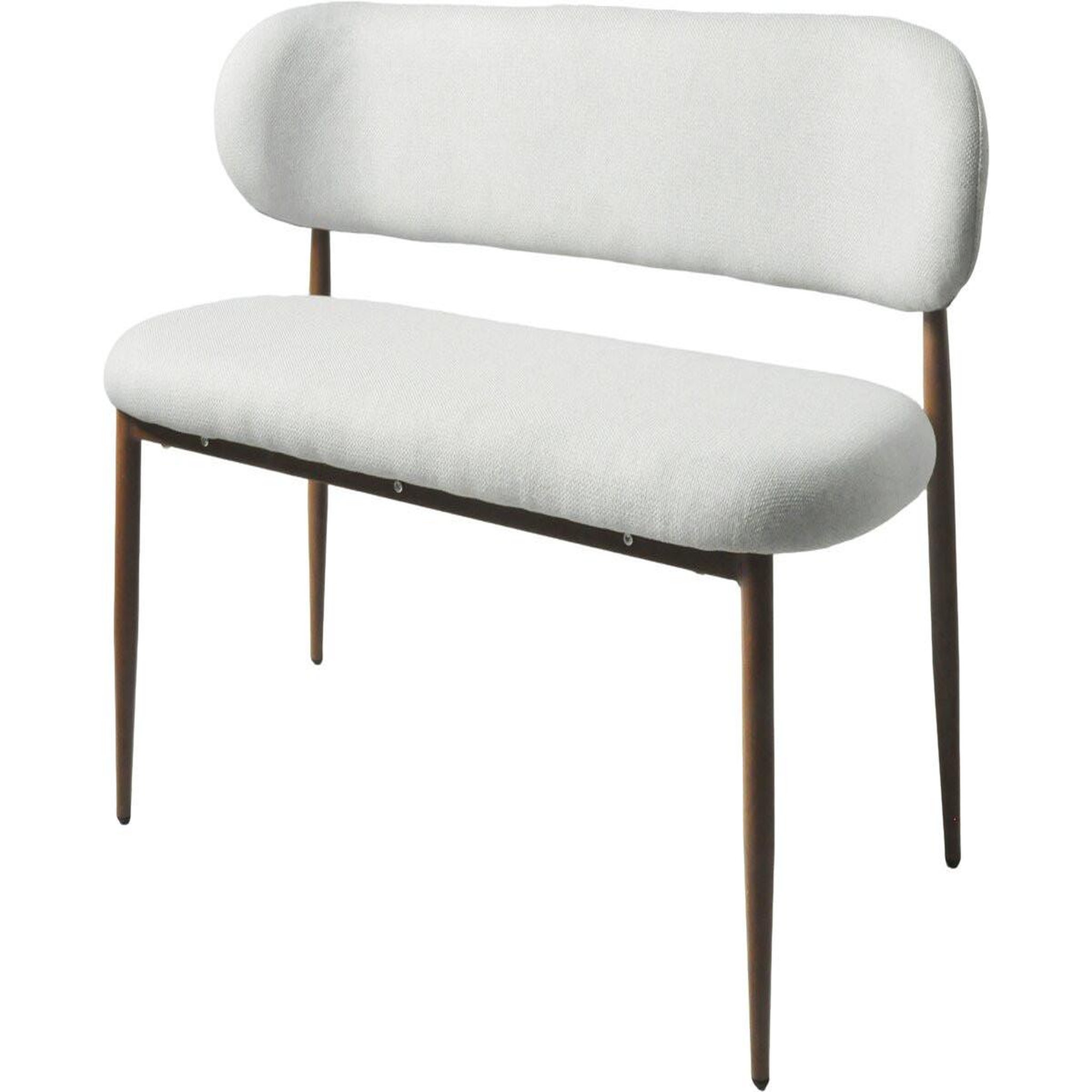 Habitat et Jardin Banc de salle à manger en tissu - 110 cm -  Sélène  - 3 places - Gris clair et marron