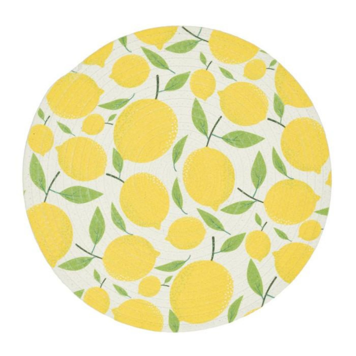 Paris Prix Set de Table Rond Imprimé  Citron  38cm Jaune