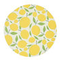 Voir la diapositive 1 : Paris Prix Set de Table Rond Imprimé  Citron  38cm Jaune