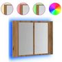 Voir la diapositive 2 : VIDAXL Armoire a miroir LED chene artisanal 60x12x45cm bois ingenierie