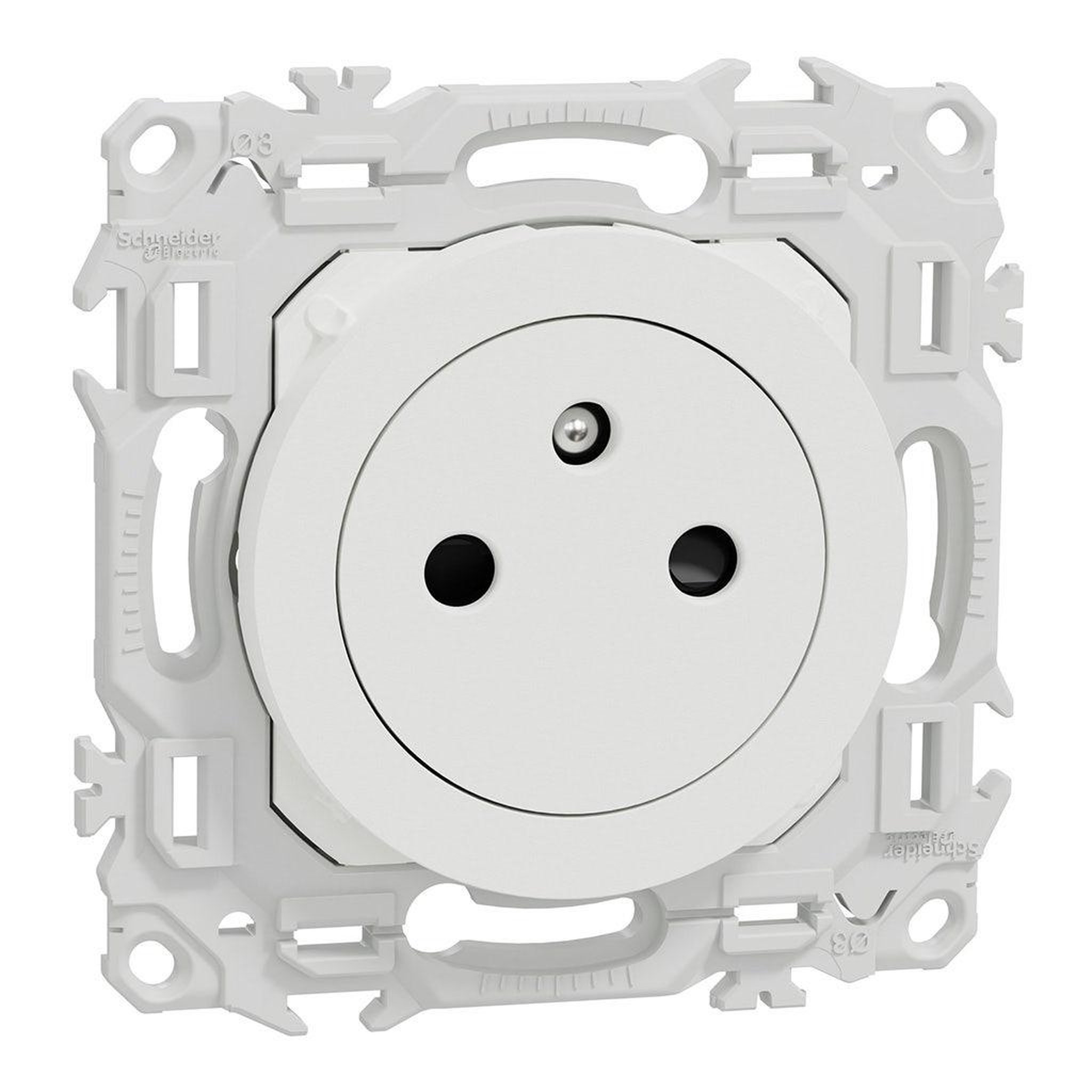 Schneider Electric Prise 2p+t affleurante - bornes automatiques - blanc craie  odace