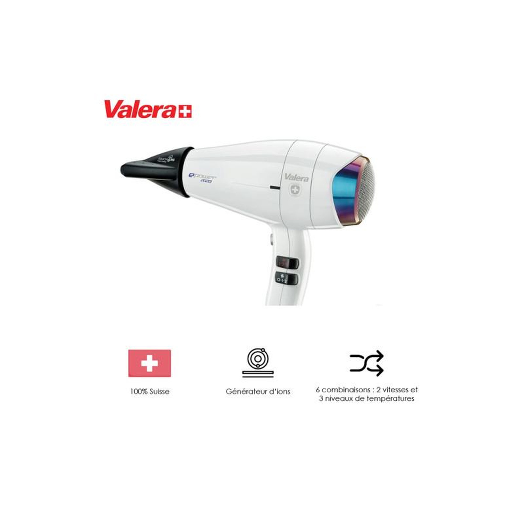 Voir la diapositive 3 : VALERA Sèche cheveux Valera EPOWER 2020 EQ RC BLANC