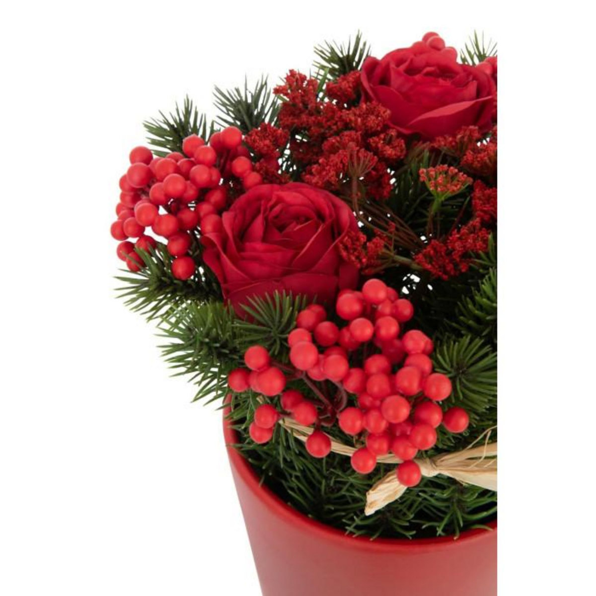 Paris Prix Composition Florale Pot  Roses & Baies  25cm Rouge