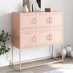 VIDAXL Buffet rose 100,5x39x107 cm acier