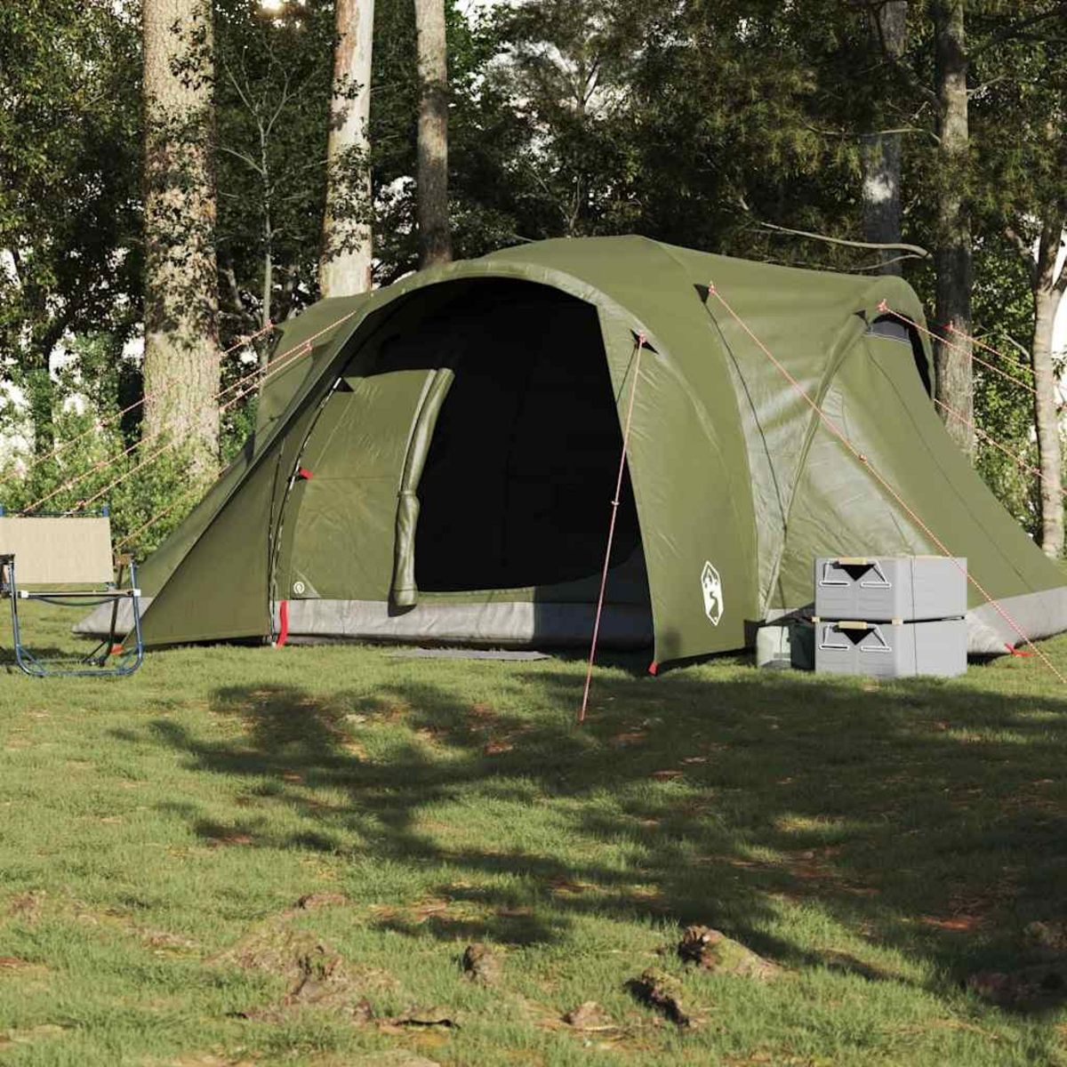 VIDAXL Tente familiale a dome 6 personnes vert olive impermeable