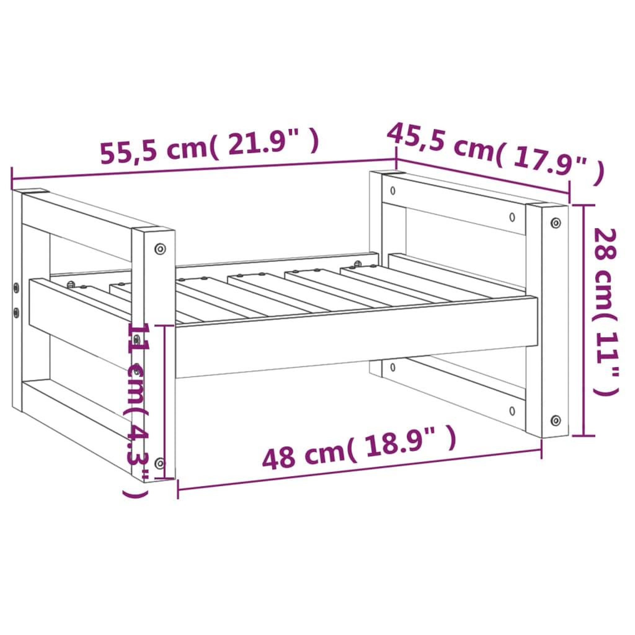 Voir la diapositive 6 : VIDAXL Lit pour chien Blanc 55,5x45,5x28 cm Bois de pin solide