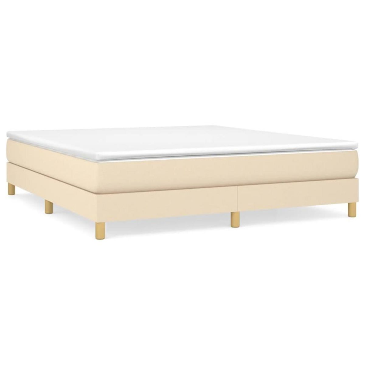 VIDAXL Sommier a lattes de lit avec matelas Creme 180x200 cm Tissu