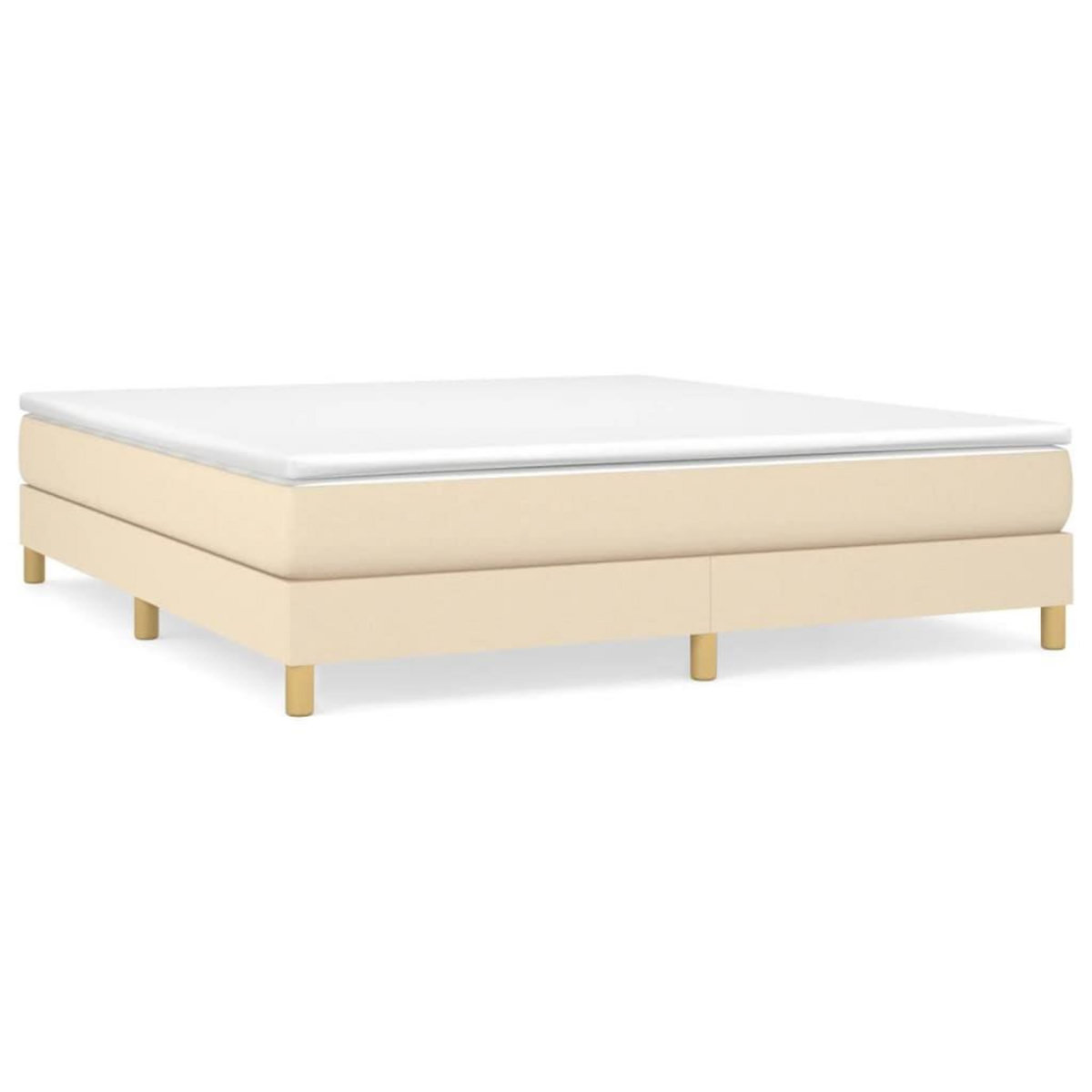 VIDAXL Sommier a lattes de lit avec matelas Creme 180x200 cm Tissu