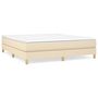 Voir la diapositive 2 : VIDAXL Sommier a lattes de lit avec matelas Creme 180x200 cm Tissu