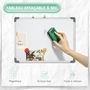 Voir la diapositive 4 : HOMCOM Tableau blanc aimanté magnétique dim. 60L x 45H cm nombreux accessoires inclus cadre aluminium