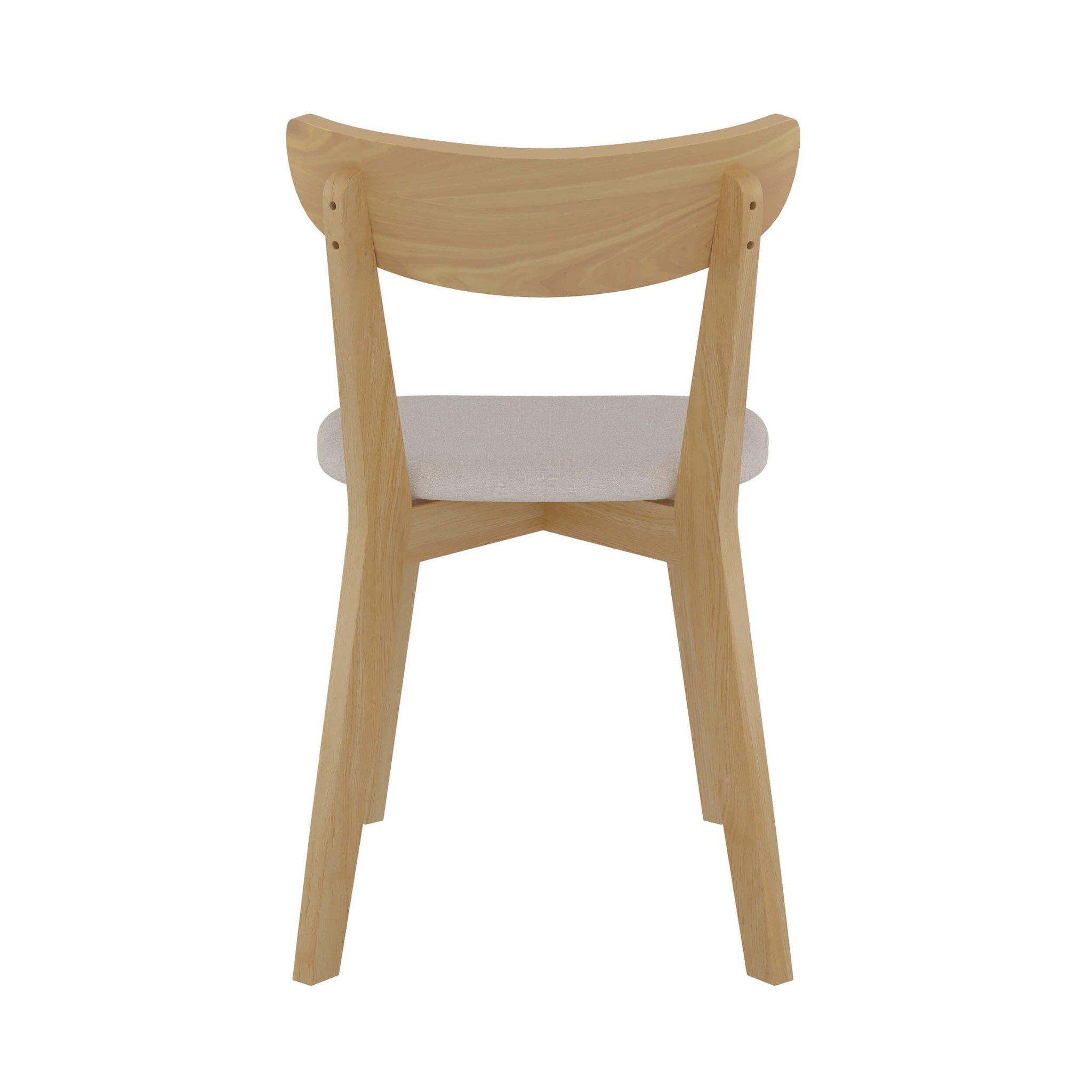 Voir la diapositive 2 : MAISON PAVANE Lot de 2 chaises en tissu beige et bois de frêne-tabata