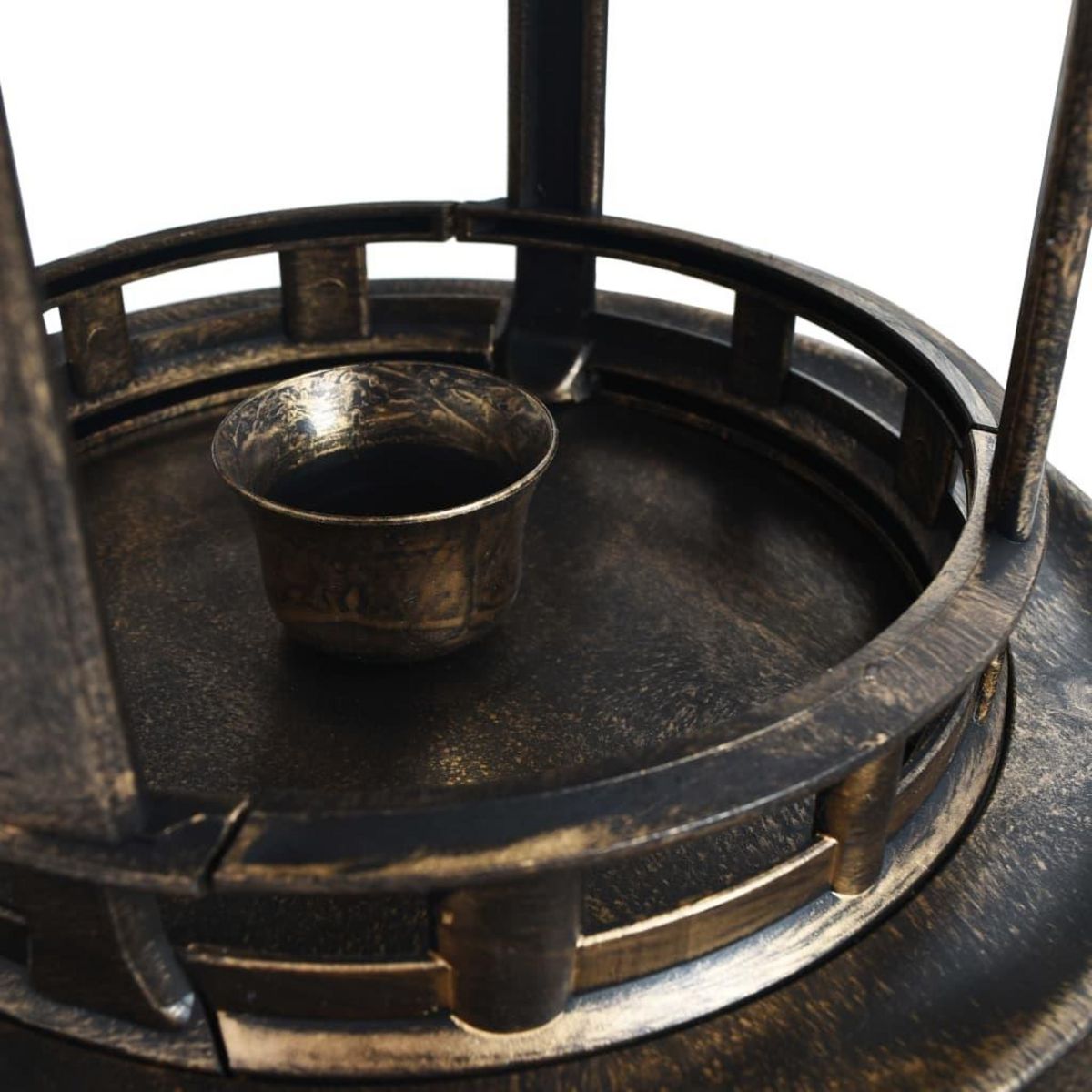 VIDAXL Bain decoratif pour oiseaux a LED a energie solaire Plastique