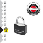 Master lock 9120EURTBLK Lot de 2 Cadenas à Clé en Aluminium Massif recouvert de Vinyle, noir, 2 x 3,4 x 1,4 cm