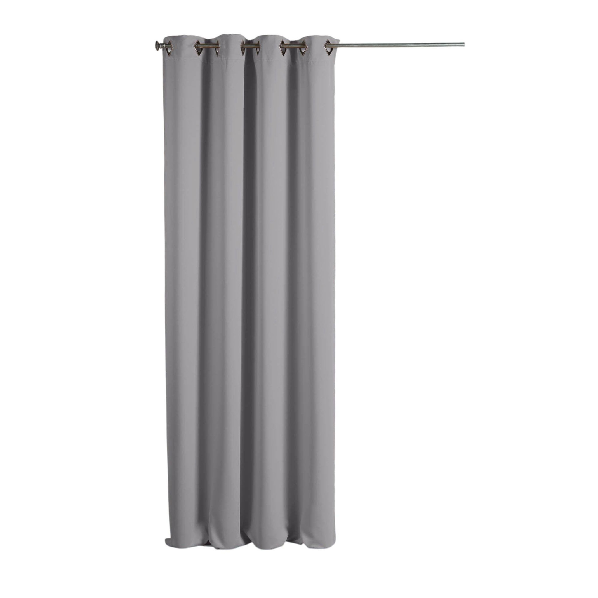 Eden Rideau a oeillets carres cocoon gris clair 140 x 260 cm