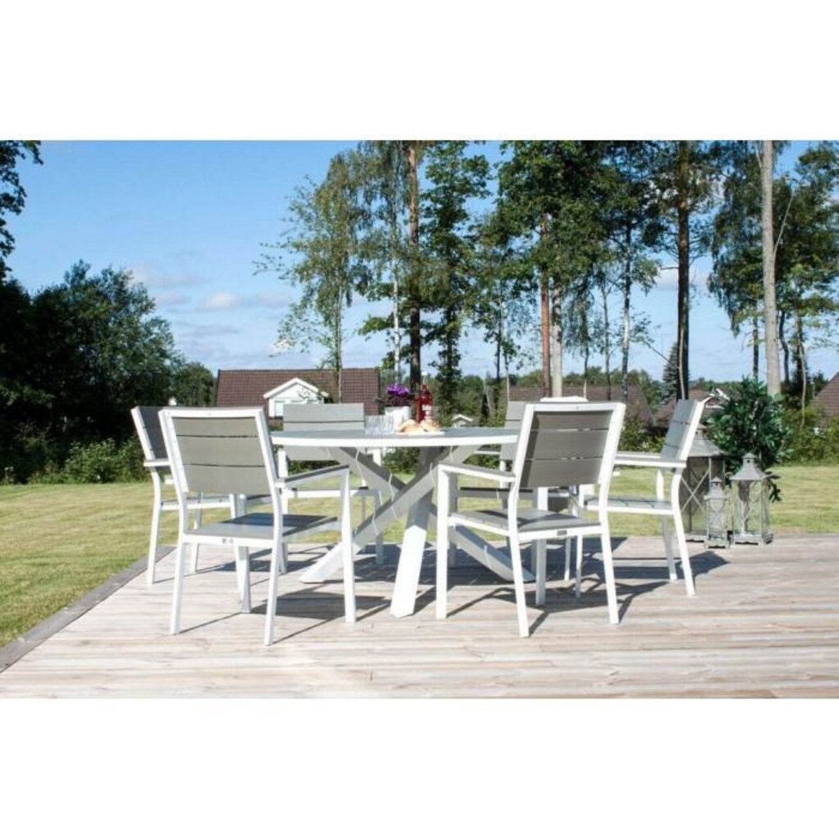 Paris Prix Table de Jardin Ronde  Parma  140cm Gris