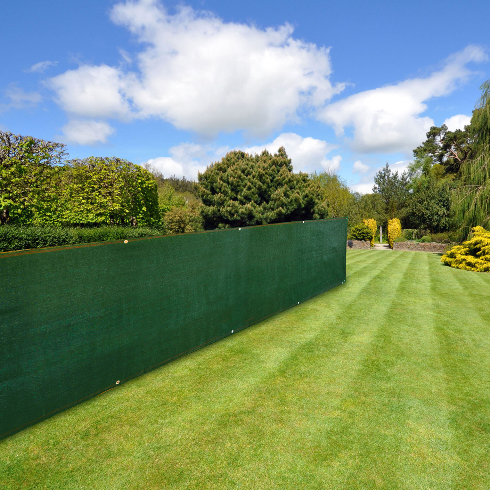 Voir la diapositive 5 : ID MARKET Brise vue renforcé 1 x 10 m vert 220 gr/m² luxe pro