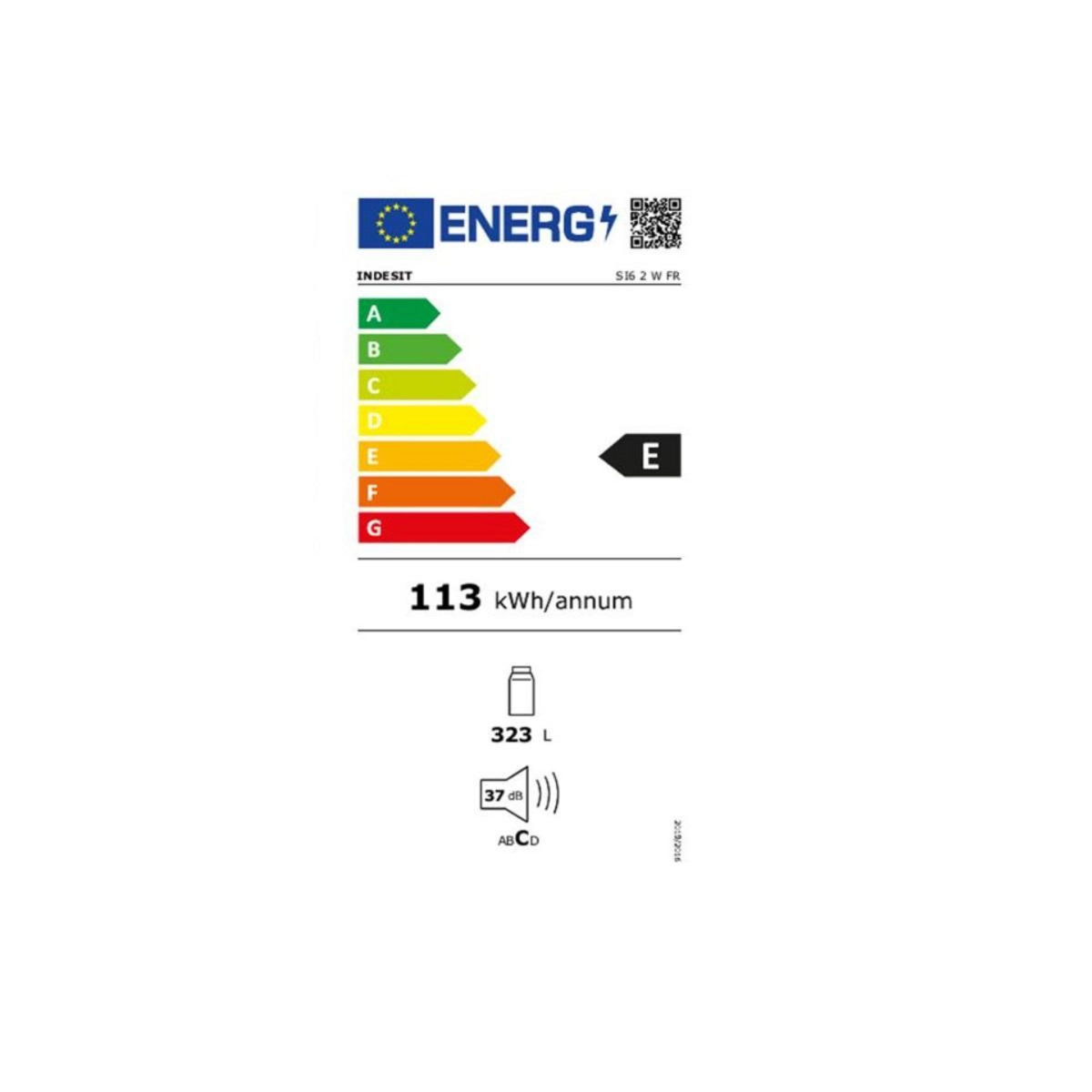 Indesit Réfrigérateur 1 porte 323l 60cm - SI62WFR