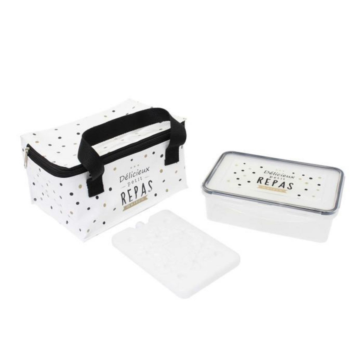 Paris Prix Lunch Bag 3 Pièces  Délicieux Repas  23cm Blanc