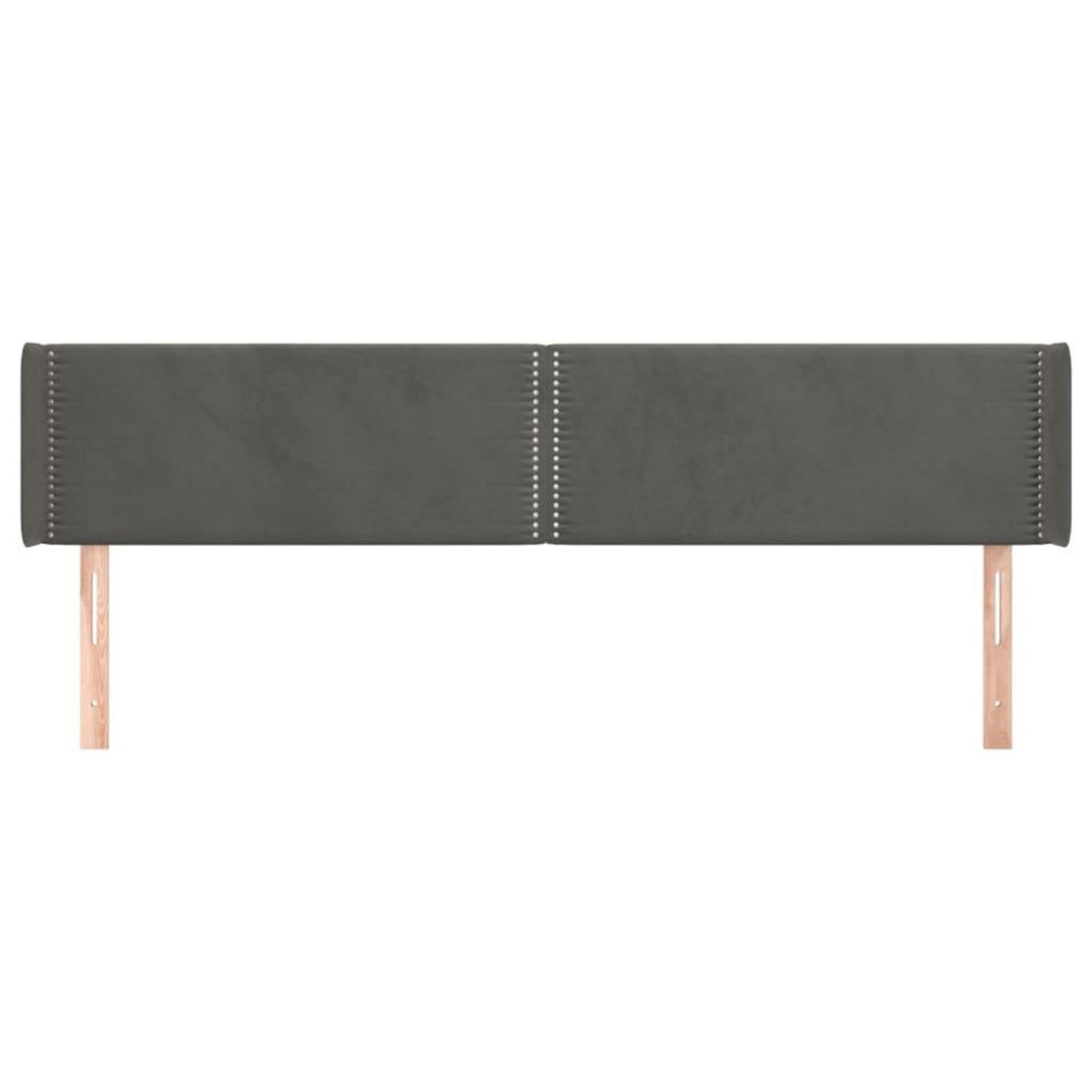 VIDAXL Tete de lit avec oreilles Gris fonce 183x16x78/88 cm Velours