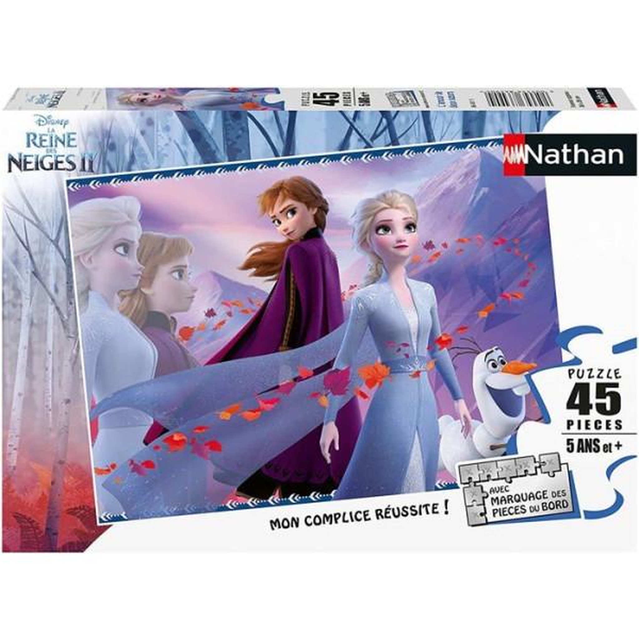 Voir la diapositive 2 : Nathan Puzzle la reine des neiges 2 - nathan - 45 pieces - amour de deux soeurs