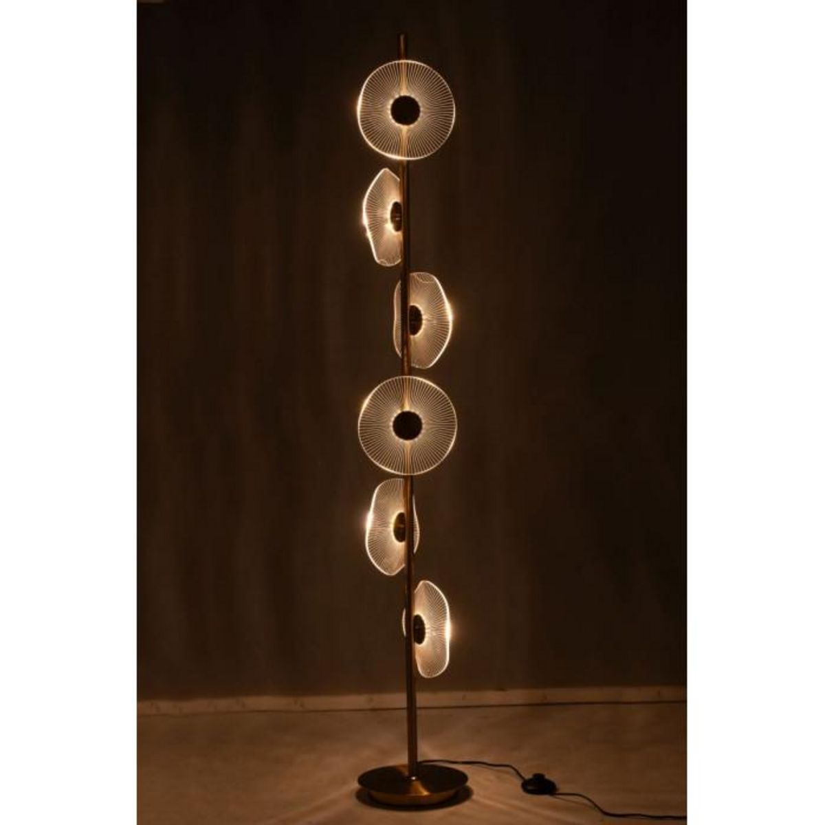 Paris Prix Lampadaire Fleur à LED en Métal  Lela  150cm Or