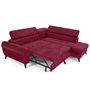 Voir la diapositive 2 : LISA DESIGN Marlo - canapé d'angle droit 5 places convertible avec coffre et têtières en velours texturé