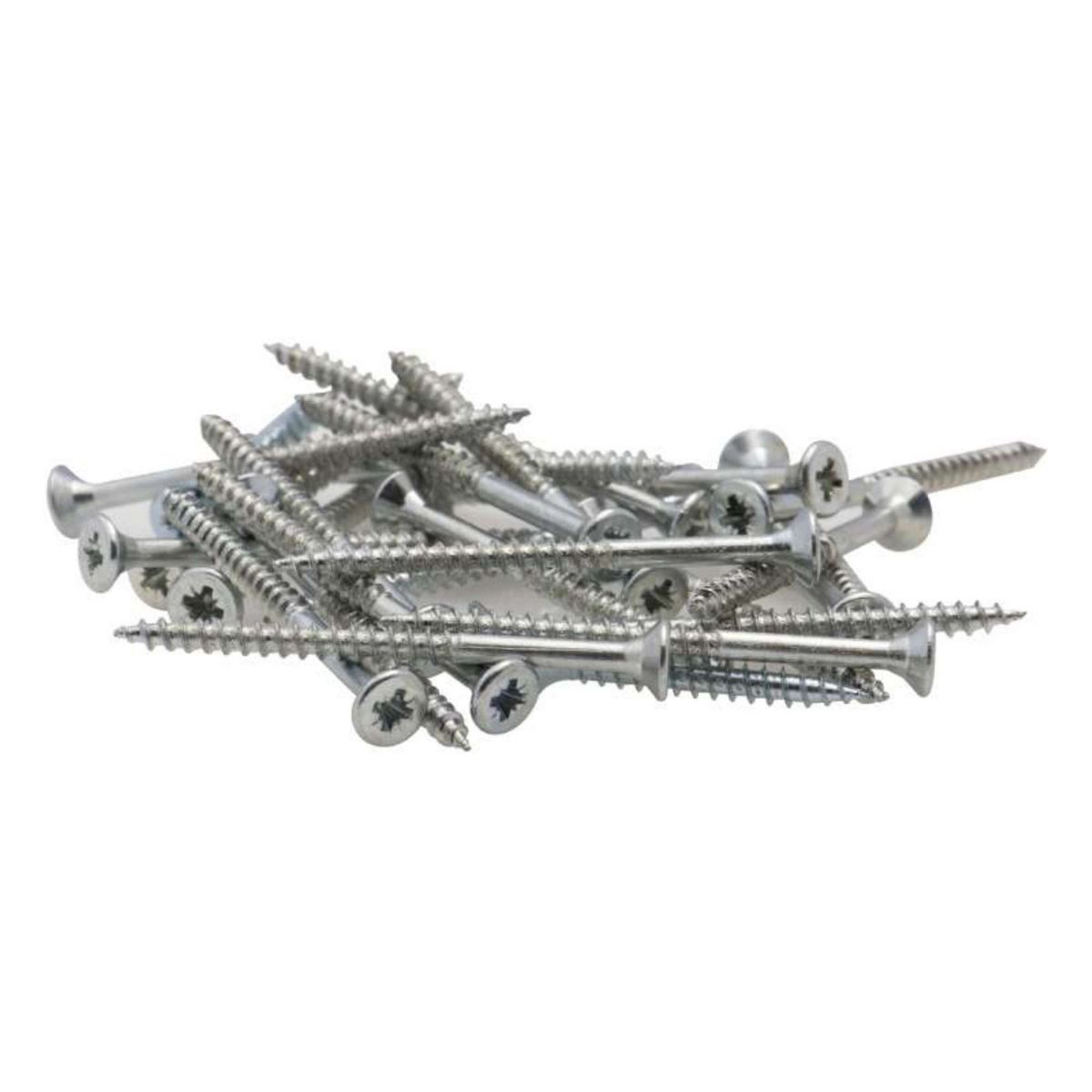  Vis à bois tête fraisée PZ zinguée Vissal filet total 6x70 mm  x8 vis