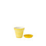 Voir la diapositive 2 : Paris Prix Pot Avec Soucoupe en Céramique  Granada Rayure  21cm Jaune