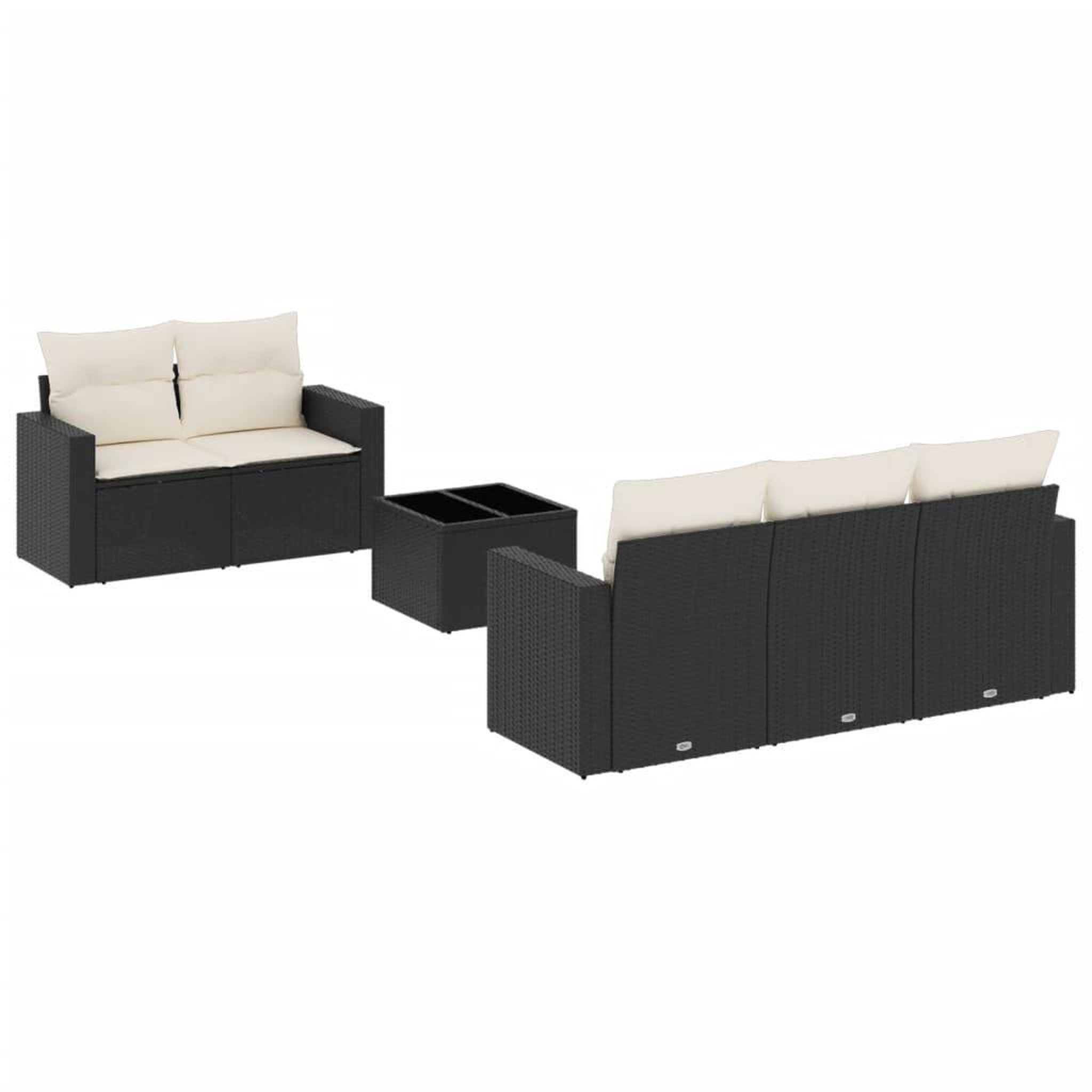 Voir la diapositive 2 : VIDAXL Salon de jardin 6 pcs avec coussins noir resine tressee