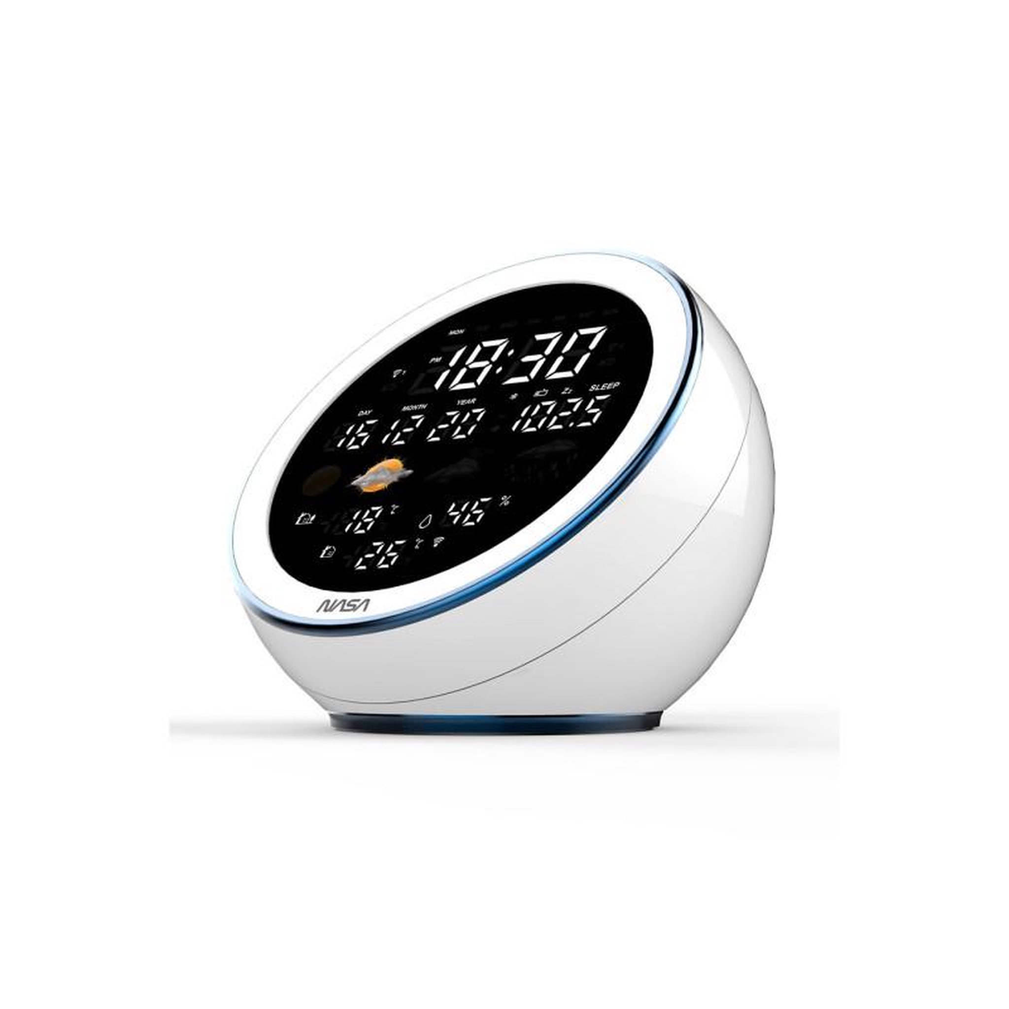 Voir la diapositive 2 : NASA Radio réveil Nasa WSP 1500WH Blanc