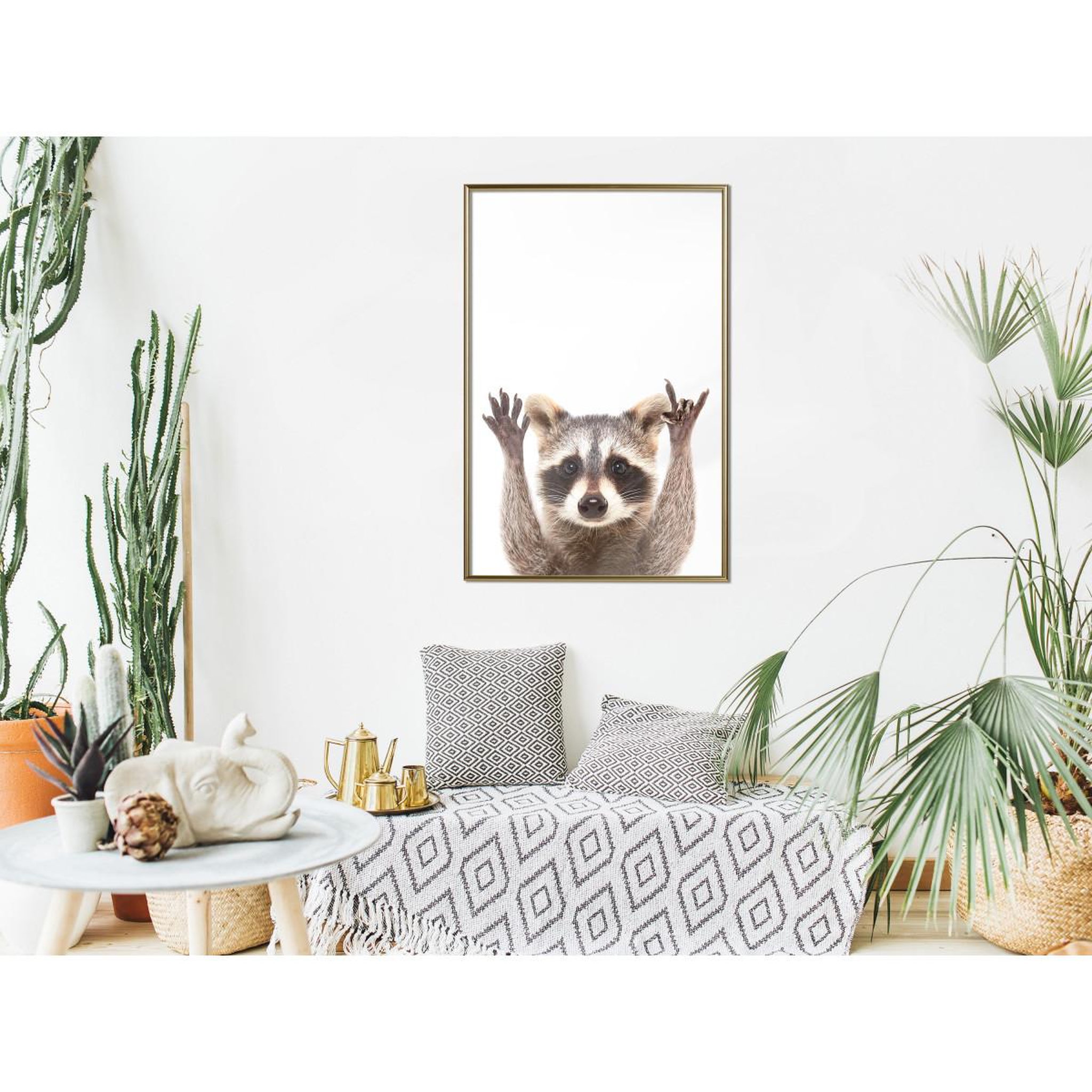 Voir la diapositive 2 : Paris Prix Affiche Murale Encadrée  Funny Racoon