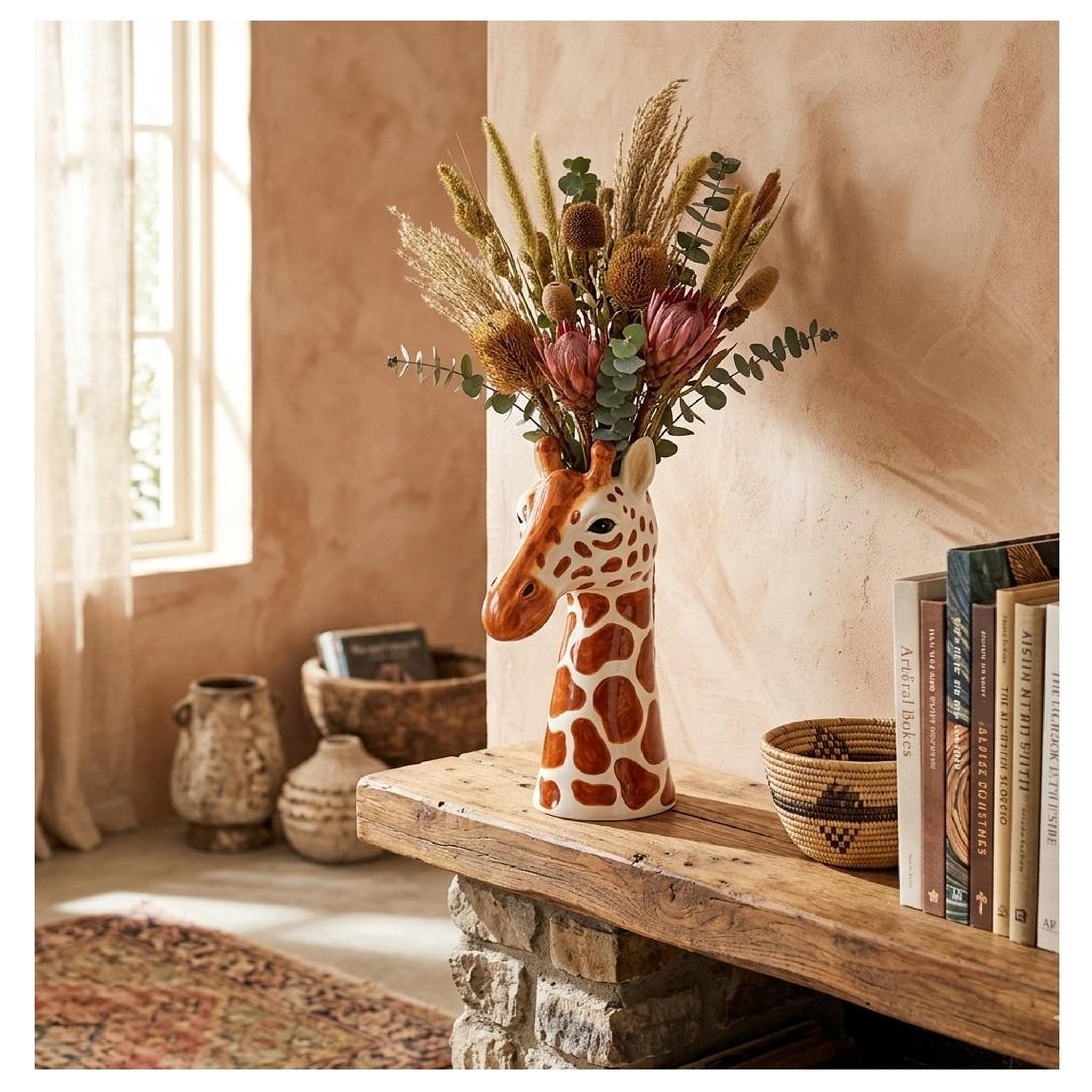 Voir la diapositive 2 : Eden Vase tête de girafe en céramique