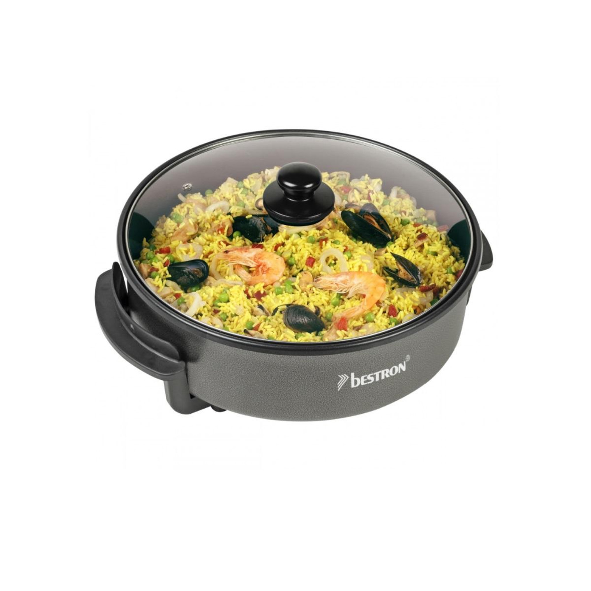 Voir la diapositive 2 : Bestron Poêle électrique multifonction 40cm 1500w noir - ahp1800z